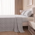 thumbnail image 3 of Regency Heights Flannel Cotton Sheet Set, 4-Piece Queen Bed Sheets with Pillowcase, Plaid Printed Sheet Bedding Sets, Grey, 3 of 8