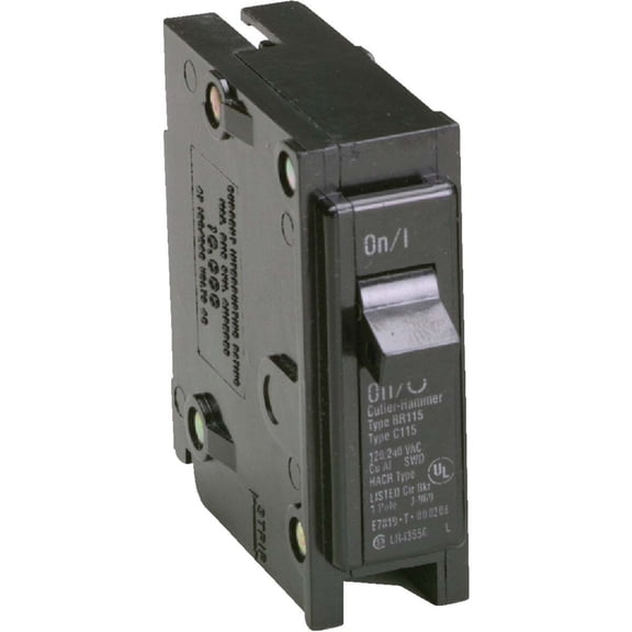 Eaton BR 15A Single-Pole Standard Trip Circuit Breaker BR115
