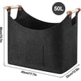 thumbnail image 2 of 2024,wood Basket For Firewood Xxl Firewood Basket Felt With Non Slip Handles And Front Pocket Extra Large Firewood Basket Wood, 2 of 3