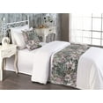thumbnail image 2 of Floral Bed Runner Set, Flourishing Pattern Wild Roses Exotic Botanical Petals Leaves Cold Colors, Decorative Bedding Scarf & a Pillow Sham for Hotels Homes, Twin, Sage Green Grey Pink, by Ambesonne, 2 of 3