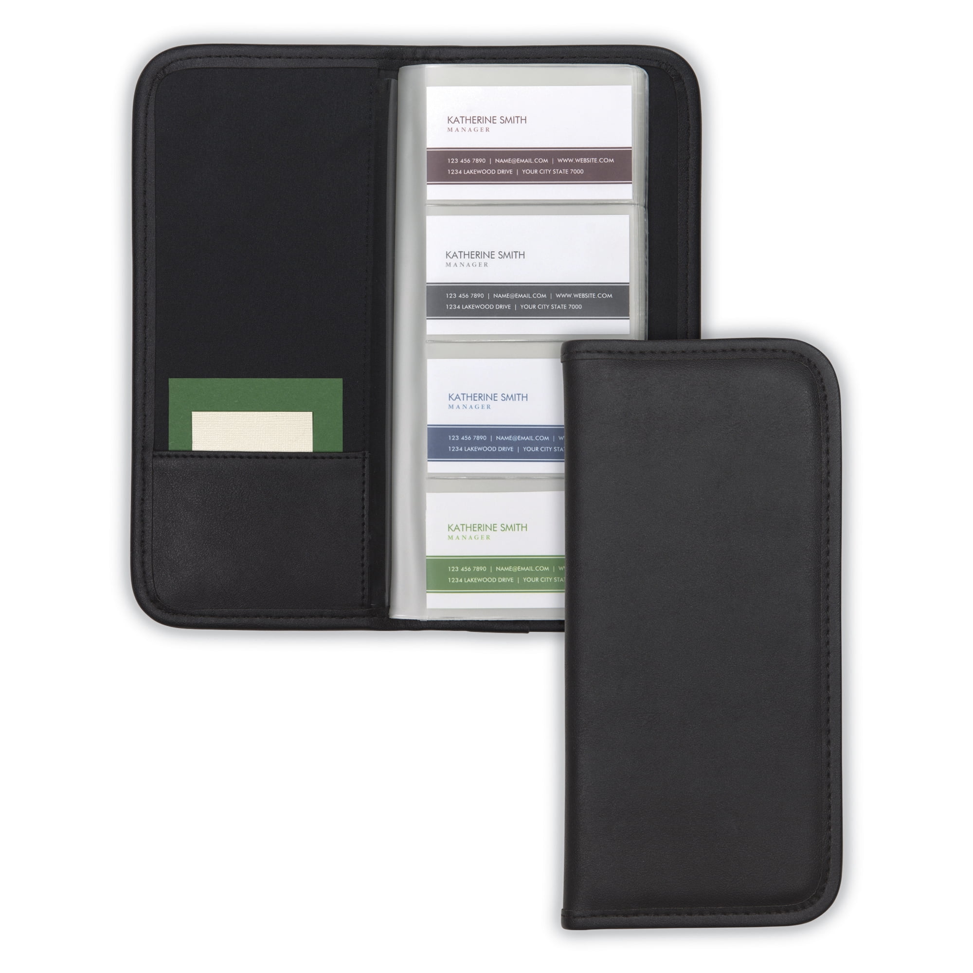 Samsill Professional Business Card Organizer, Holds 160 Cards, Black