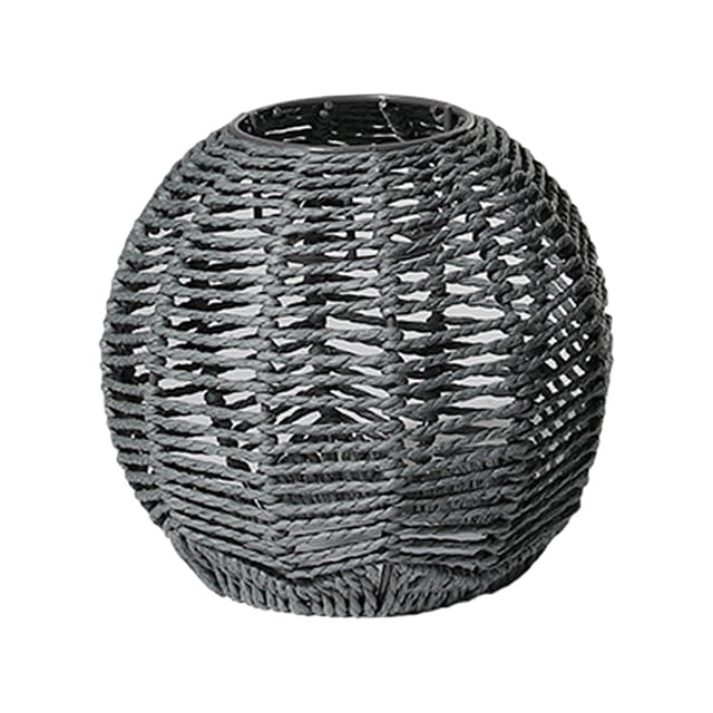 Woven Rattan Pendant Light Fixture Rattan Shade Farmhouse Hanging Gray Round