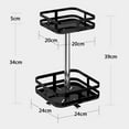 thumbnail image 6 of 2 Tier Turntable Spice Rack Stainless Steel Organizer, 360 Degree Rotatable for Kitchen Cabinets Organizers Multi-Function Shelf,24*39cm, 6 of 7