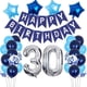 thumbnail image 1 of 30Th Birthday Decorations Men, Acsergery 30Th Birthday Balloons Blue Happy Birthday Banner Gift, 1 of 5
