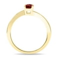 thumbnail image 3 of SZUL Women's Solitaire Oval Shaped Garnet Wave Ring in 10K Yellow Gold, 3 of 5