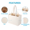 thumbnail image 3 of 6 Bottle Wine Carrier Tote Bag, Wine Bottle Carrying Bag with Divider Wine Storage Bag, Beige, 3 of 6