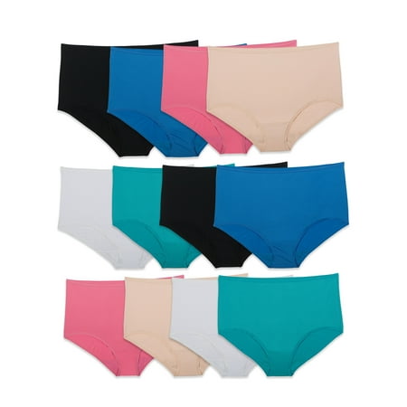 Women's Assorted Microfiber Brief Panties, 12