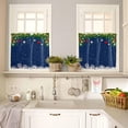 thumbnail image 4 of Christmas Kitchen Curtain Valance and Tiers Set Xmas Baubles Coniferous 3 Pc Window Treatment Pine Tree Twig Blue 3 Pieces Rod Pocket Valance Set for Small Windows Bedroom 54 in x 24 in, 4 of 6