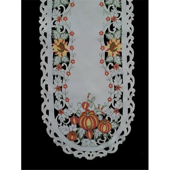 H7855-P Pumpkin Oblong Table Cloth, 68 x 126 in.