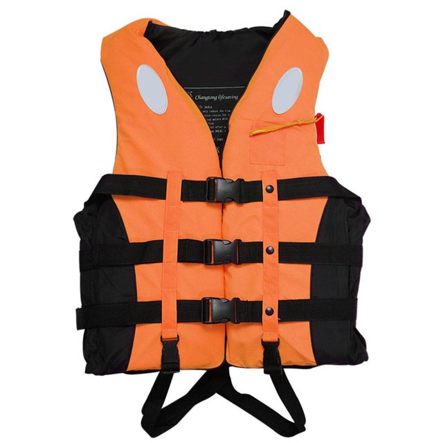 FloreceBien Chaleco de pesca con silbato para exteriores, seguridad ajustable, impermeable, flotante, EPE, chaleco salvavidas