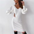 thumbnail image 1 of Elegante vestido de encaje con espalda descubierta para mujer, vestido Sexy de Color sólido, Espalda descubierta, vestido de fiesta informal, 1 of 5