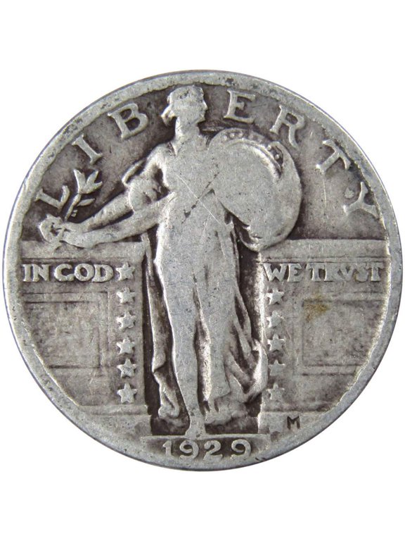 1929 Standing Liberty Quarter G Good 90% Silver 25c US Type Coin Collectible