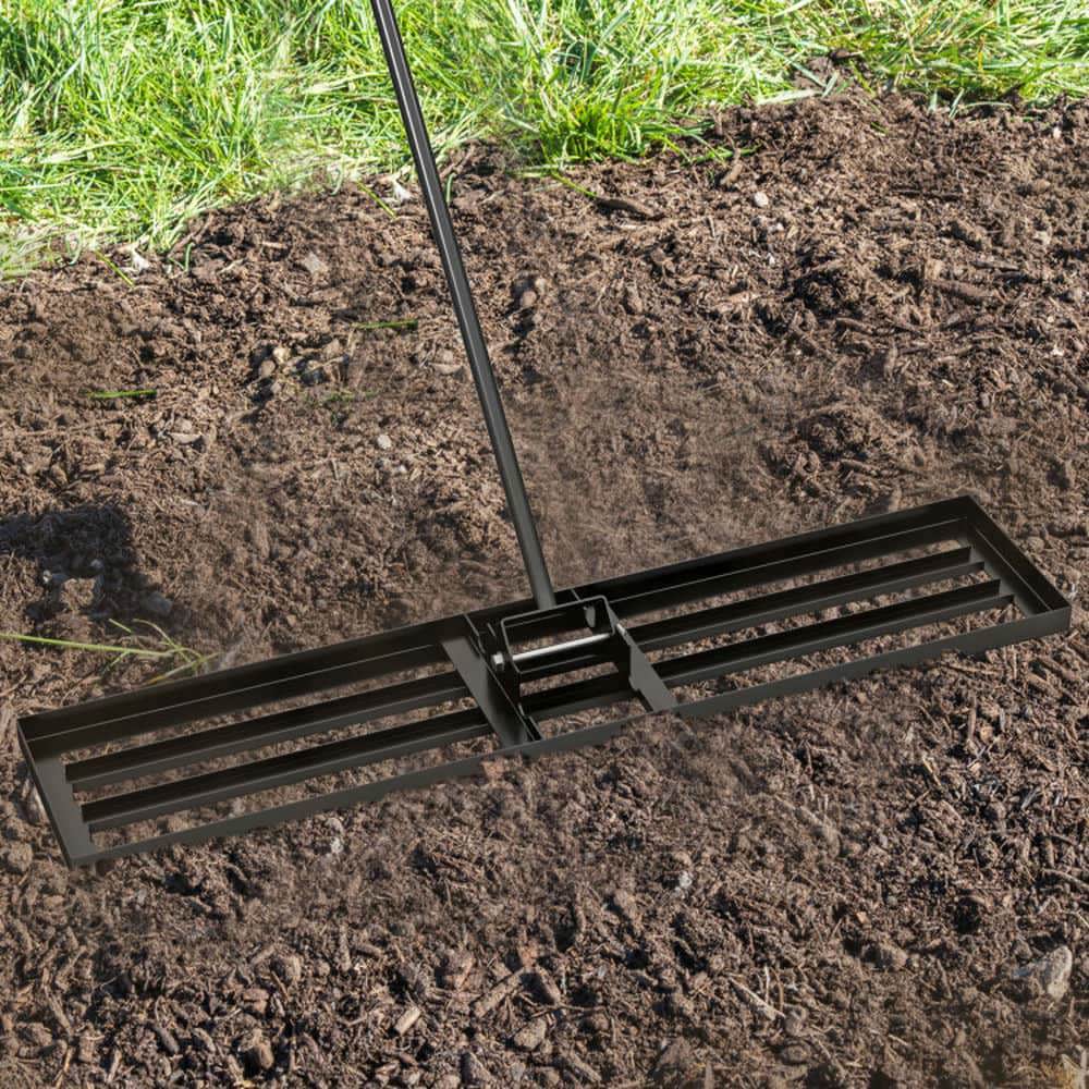 Yardi Yarda 46 x 10 Inch Lawn Leveling Rake for Outdoor as Yard, Heavy Duty Lawn Level Tool for Soil, Black
