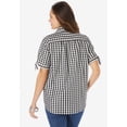 thumbnail image 2 of Roaman's Women's Plus Size French Check Shirt, 2 of 6