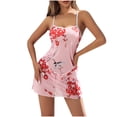 thumbnail image 1 of Robe à Bretelles Imprimée Mode pour Femmes Lingerie Nuisette Col en V, 1 of 2