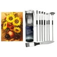 thumbnail image 3 of Abbracc 8Pcs Nylon Brushes Flat Filbert Oil Gouache Drawing Paintbrush, 3 of 9
