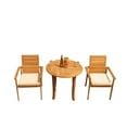 thumbnail image 1 of Grade-A Teak Dining Set: 2 Seater 3 Pc: 36" Round Table And 2 Algrave Stacking Arm Chairs Outdoor Patio WholesaleTeak #51AL0703, 1 of 4