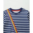 thumbnail image 7 of HILEELANG 100% Cotton Girls Long Sleeve Dress with NavyUnicorn ,NavyStripeDog,StripeStrawberry and FloralPumpkin – Ages 2-7, 7 of 7