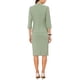 thumbnail image 3 of Conjunto de 2 piezas INSPIRE CHIC para mujer, blazer sin cuello de manga 3/4, falda lápiz de cintura alta, atuendos de trabajo, verde S, 3 of 6