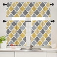 thumbnail image 2 of Yellow Gray Geometric Curtain for Kitchen Bathroom Modern Minimalist Rod Pocket Window Tier Curtains Valance Set 3 Pcs Vintage Aesthetic Printed Curtains 54 x 18 inches + 27 x 36 inches *2, 2 of 6