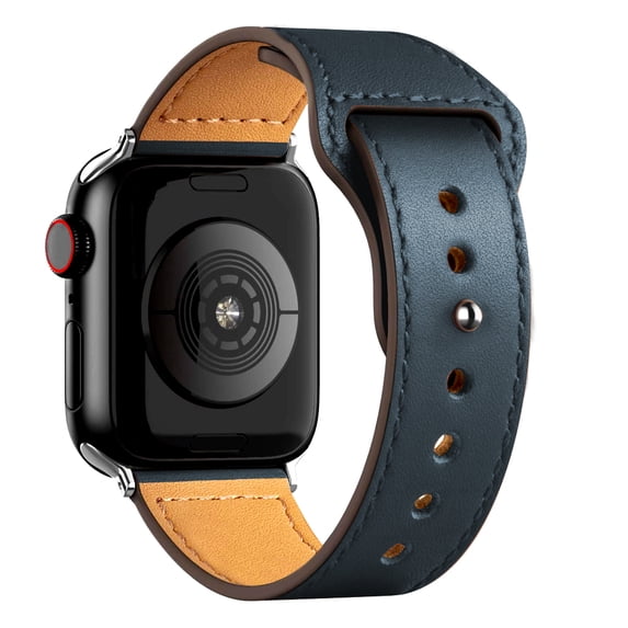 Lilvigor Compatible with iWatch Band 44mm 42mm 40mm 38mm, Genuine Leather Replacement Band Strap Compatible with Apple Watch SE Series 6 5 4 3 2 1