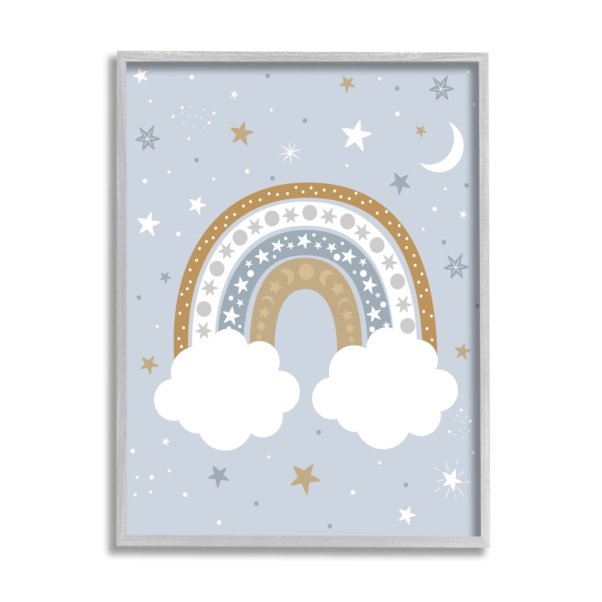 Stupell Industries Nursery Outer Space Symbol Rainbow Cloudy Starry Night,16 x 20, Design by Ilis Aviles