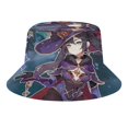 thumbnail image 1 of Genshin Impact Mona Chica Anime Sombrero bucket para adultos, gorra de protección solar, sombrero de pescador plegable para viajes al aire libre, pesca y actividades de verano, 1 of 6