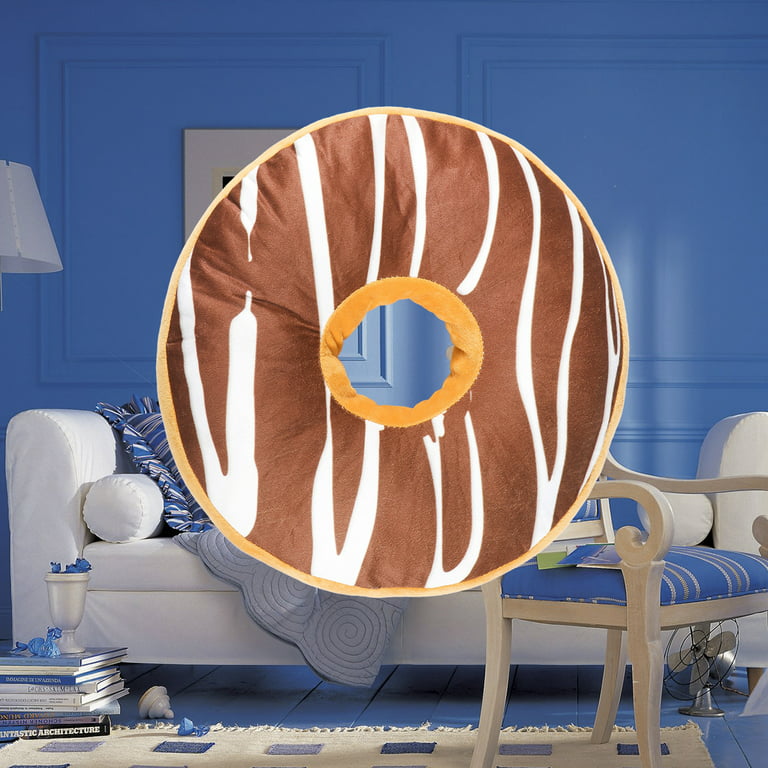 3D Donut Pillow Cosy Seat Back Stuffed Cushion Doughnut Throw Pillow Plush Toy for Living Room Bedroom Home Decor 40cm (rainbow