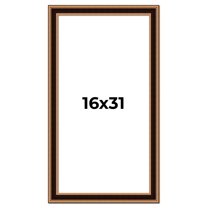 16x31 Frame Gold Brown Plein Air Vintage Solid Wood Picture Frame | 1.75 Inches Moulding Width |