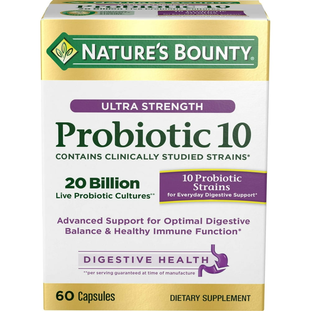 Nature's Bounty Ultra Probiotic 10, 60 Capsules - Walmart.com - Walmart.com