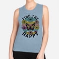 thumbnail image 2 of Find the Happy Butterfly Women's Muscle Tank Medium Stonewash Denim, 2 of 5
