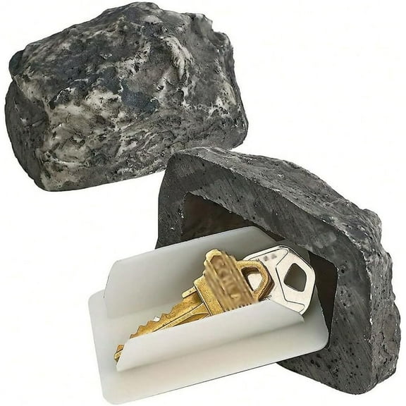 2pcs Hide a Key Outdoor in a Fake Rock,Looks & Feels Like Real Stone - Safe for Outdoor Garden Weather Resistant Yard Decorations Holds Standard Sized Spare Keys