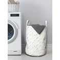 thumbnail image 3 of Pastel Laundry Bag, Geometric Stripes Illustration in Soft Tones Contemporary Design, Hamper Basket with Handles Drawstring Closure for Laundromats, 13" x 19", Pale Grey and Pale Yellow, by Ambesonne, 3 of 4