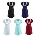 thumbnail image 6 of Women Maternity 3 in 1 Delivery/Labor/Nursing Nightgown Short Sleeve Pleated Maternity Sleepwear for Breastfeeding Hospital Sleep Dress,,S-2XL, 6 of 6