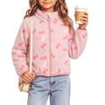 thumbnail image 5 of Nugftut Girls Fleece Jacket Warm Stand Collar Jacket Zip-up Lightweight Long Sleeve Coat for Kids Size 0-1, 5 of 5