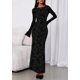 thumbnail image 2 of Vestido PRETTYGARDEN 2025 Floral Bodycon Maxi Negro XXL, 2 of 8