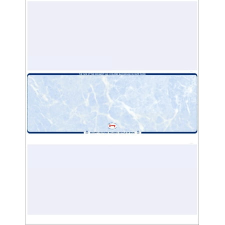 Blank Check Stock - 250 Blank Computer Check Stock - Check in Middle - Marble Blue