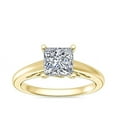 thumbnail image 1 of 1.00 Carat Excellent Princess Cut Real Diamond New Design Solitaire Ring for Wedding Solid 18K Yellow Gold Size 11, 1 of 8