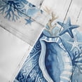 thumbnail image 4 of Window Valance for Kitchen,Summer Blue Sea Snails Rod Pocket Curtain Valances Short Curtains Drapes Panel,White Farm Wood Board Window Treatment Topper for Living Room Bathroom Bedroom Home Decor, 4 of 9