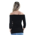 thumbnail image 2 of Rachel Womens Off-The-Shoulder U-Neck Casual Top, 2 of 2