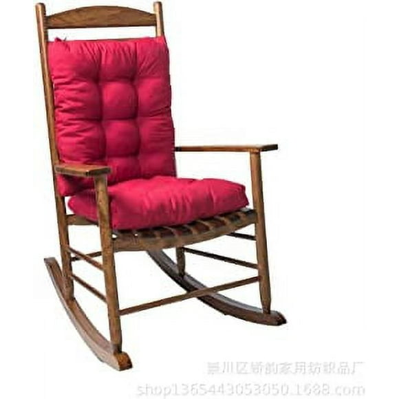 Granjero Gordo Juego de cojines para mecedora, 2 piezas, cojín antideslizante para asiento y respaldo, cojín grueso para silla de terraza para interior y exterior (rojo vino)
