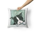 thumbnail image 2 of Boston Terrier Dont Leave Me Fabric Decorative Pillow, 2 of 4