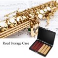 thumbnail image 3 of Yazoeia Saxophone Reeds Case,PU Leather Cover Black Saxophone Clarinet Container Box Case with Slots for 6pcs Reeds CJC912-108663, 3 of 9