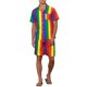 thumbnail image 2 of INSPIRE CHIC Camisetas de arcoíris hawaiano de 2 piezas para regalo del Día del Padre, conjuntos de camiseta y pantalones cortos para vacaciones en la playa L Verde Amarillo, 2 of 5