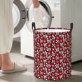 thumbnail image 4 of Lsque Red Floral pattern Laundry Hamper Basket, Tall Woven Rope Hamper Basket for Clothes, Lightweight Storage Basket, Collapsible Waterproof-Medium, 4 of 8