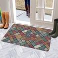 thumbnail image 5 of Boho Retro Brown Diamond Pattern (4) Welcome Doormat for Indoor/Outdoor Entrance Boho Retro Brown Diamond Pattern (4) Decoration Door Mat Kitchen Door Mat Bedroom Doormat 17x30 Inch, 5 of 6