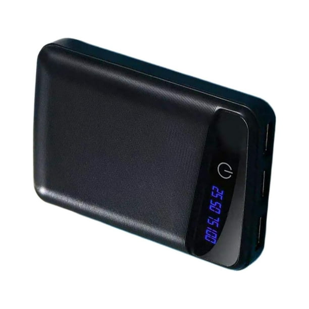 Estuche para banco de energía de batería DIY desmontable con 3 USB para soldar, portátil para vacaciones Negro