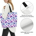 thumbnail image 3 of Pofeuu crystal Skull record lips Print Reusable Grocery Bags - Washable, Foldable, Packable Tote, Large Handles, Heavy Duty, Zippered Top Pouch, 3 of 8