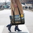 thumbnail image 4 of FORMRS Canvas Laptop Tote Bag for Women with 15.6" Computer Compartments Shoulder Handbag, Swirling Starry Sky, 4 of 7