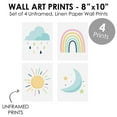 thumbnail image 5 of Big Dot of Happiness Colorful Children's Decor - Unframed Rainbow, Cloud, Sun, and Moon Linen Paper Wall Art - Set of 4 - Artisms - 8 x 10 inches, 5 of 7